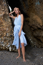 Load image into Gallery viewer, Sky Blue Wrap-Skirt